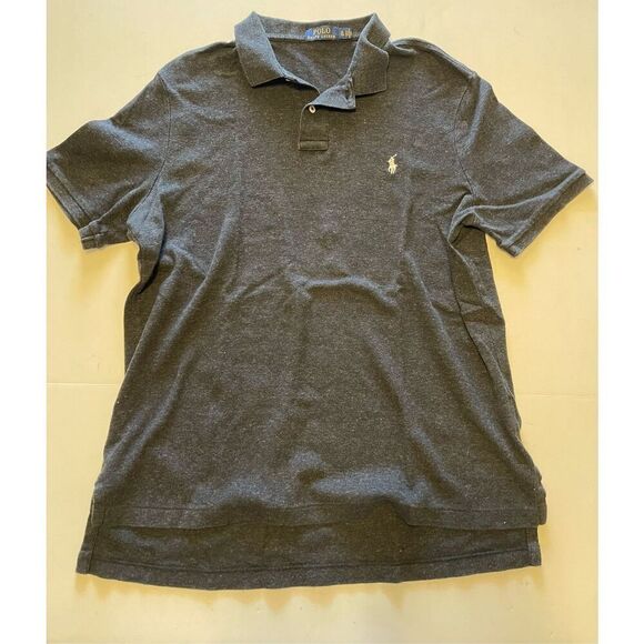 POLO RALPH LAUREN Polo Shirt Mens Size XL Cotton Classic‎ Fit Charcoal Grey A22 - Picture 1 of 6